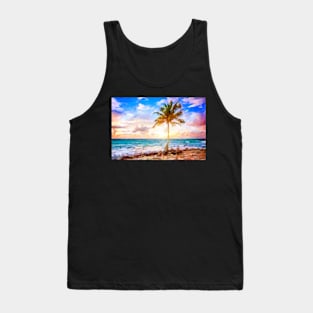 Palm Tree on the Beach Tank Top